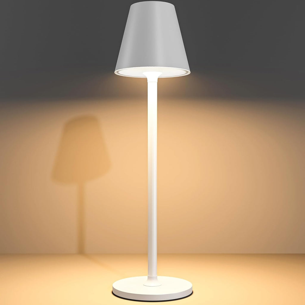 2 Pack LED CordlessTable Lamp,4000mAh Rechargeable Battery Desk lamp,3 Level Brightness Night Light,Minimalist Design, for Couple Dinner/Coffee Table/Restaurant/Bedroom(Black 2pack) - Grand Goldman