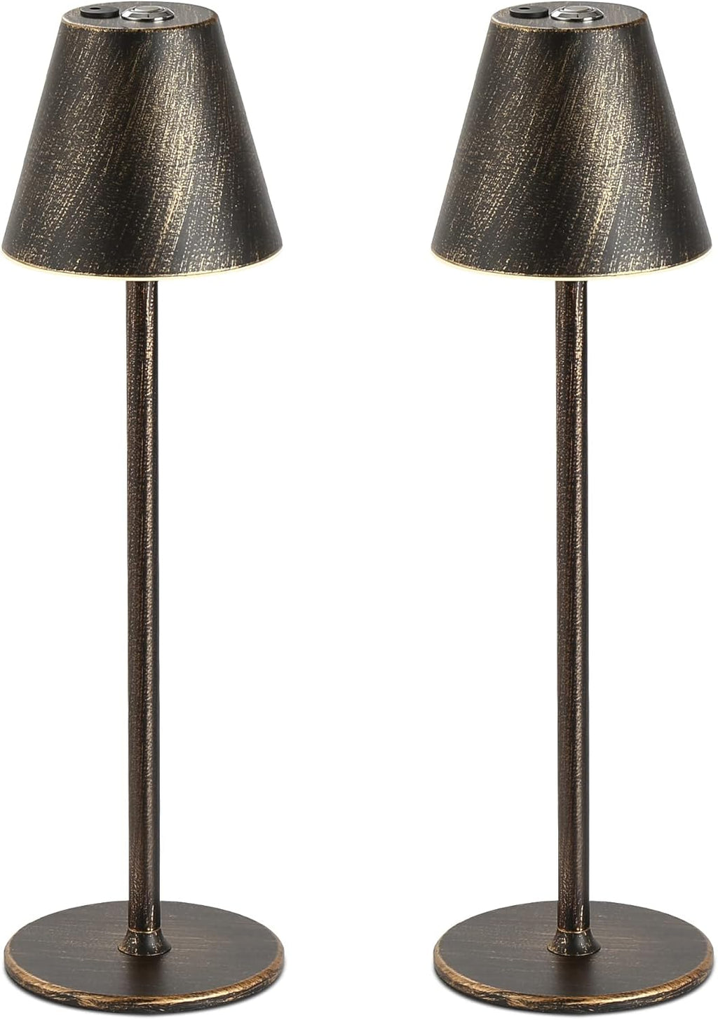 2 Pack LED CordlessTable Lamp,4000mAh Rechargeable Battery Desk lamp,3 Level Brightness Night Light,Minimalist Design, for Couple Dinner/Coffee Table/Restaurant/Bedroom(Black 2pack) - Grand Goldman