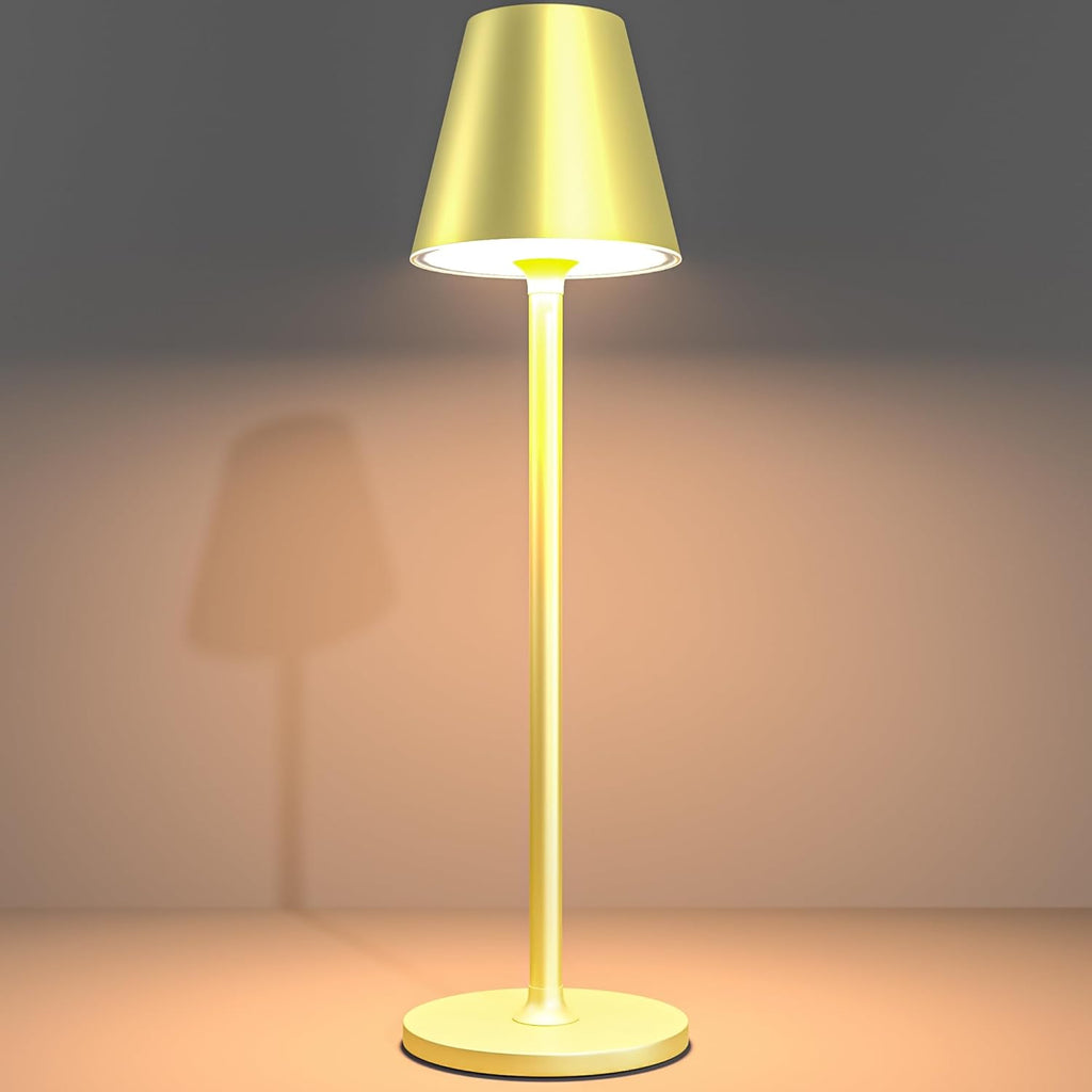 2 Pack LED CordlessTable Lamp,4000mAh Rechargeable Battery Desk lamp,3 Level Brightness Night Light,Minimalist Design, for Couple Dinner/Coffee Table/Restaurant/Bedroom(Black 2pack) - Grand Goldman