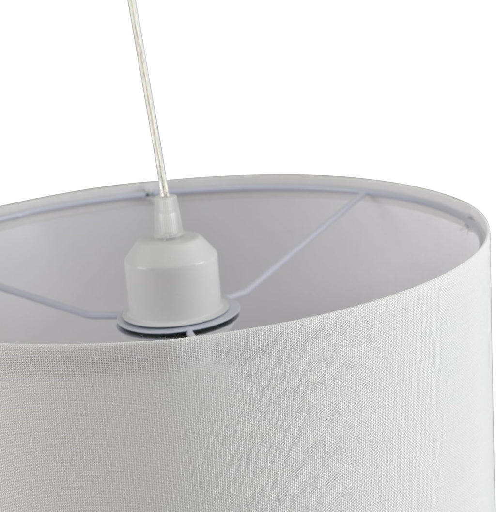 2 Pack Plug in Pendant Light, Hanging Light with 15Ft Clear Cord, On/Off Switch, White Fabric Lamp Shade, Hanging Light Fixture for Bedroom, Kitchen, Living Room, Dining Table - Grand Goldman