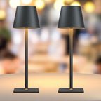 2 Pack Rechargeable Table Lamps,Cordless Lamp with 6000mAh Battery Operated, Portable Indoor/Outdoor Table Lamp for Patio Restaurant Home Dinner Dining Kitchen,Waterproof & Wireless - Grand Goldman