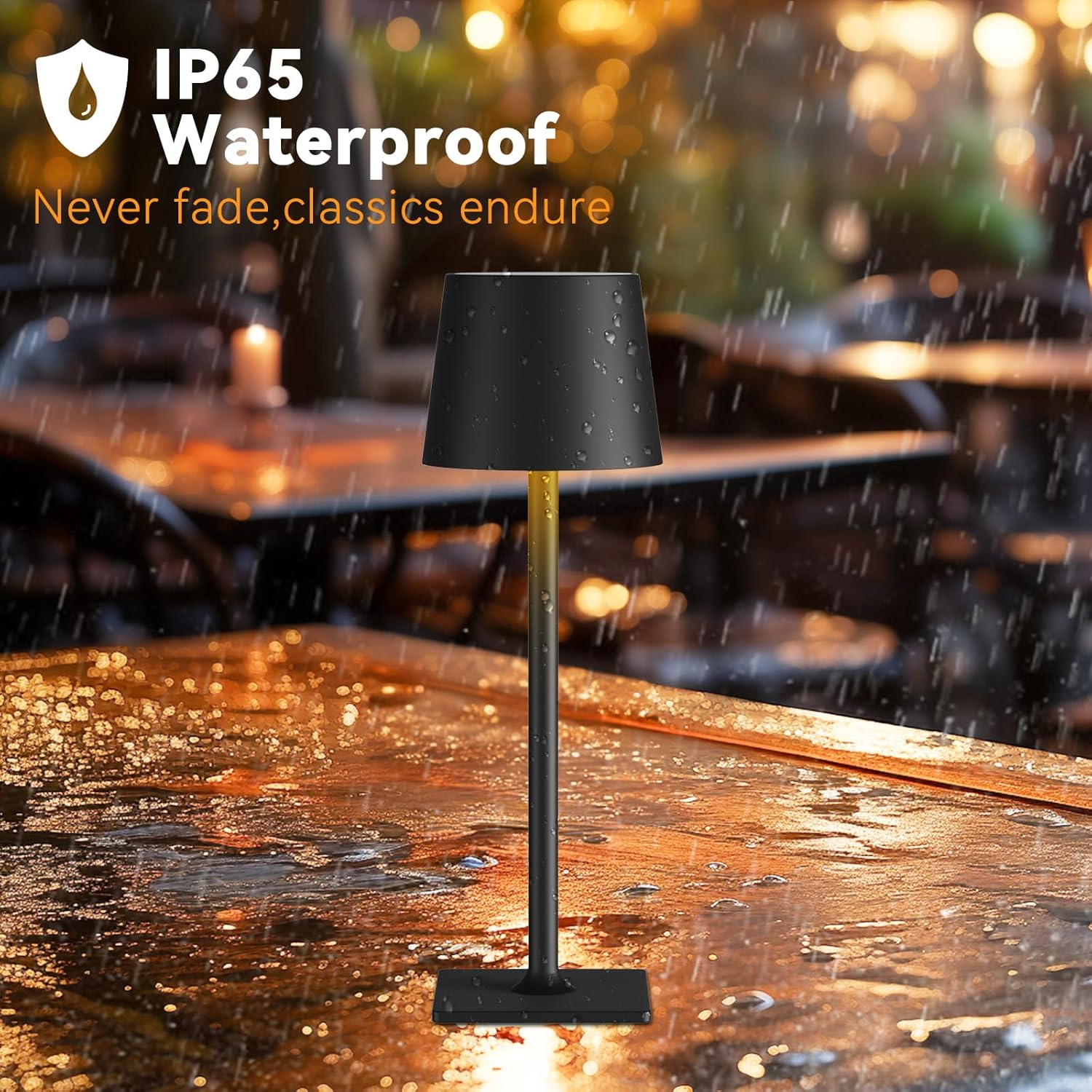 2 Pack Rechargeable Table Lamps,Cordless Lamp with 6000mAh Battery Operated, Portable Indoor/Outdoor Table Lamp for Patio Restaurant Home Dinner Dining Kitchen,Waterproof & Wireless - Grand Goldman