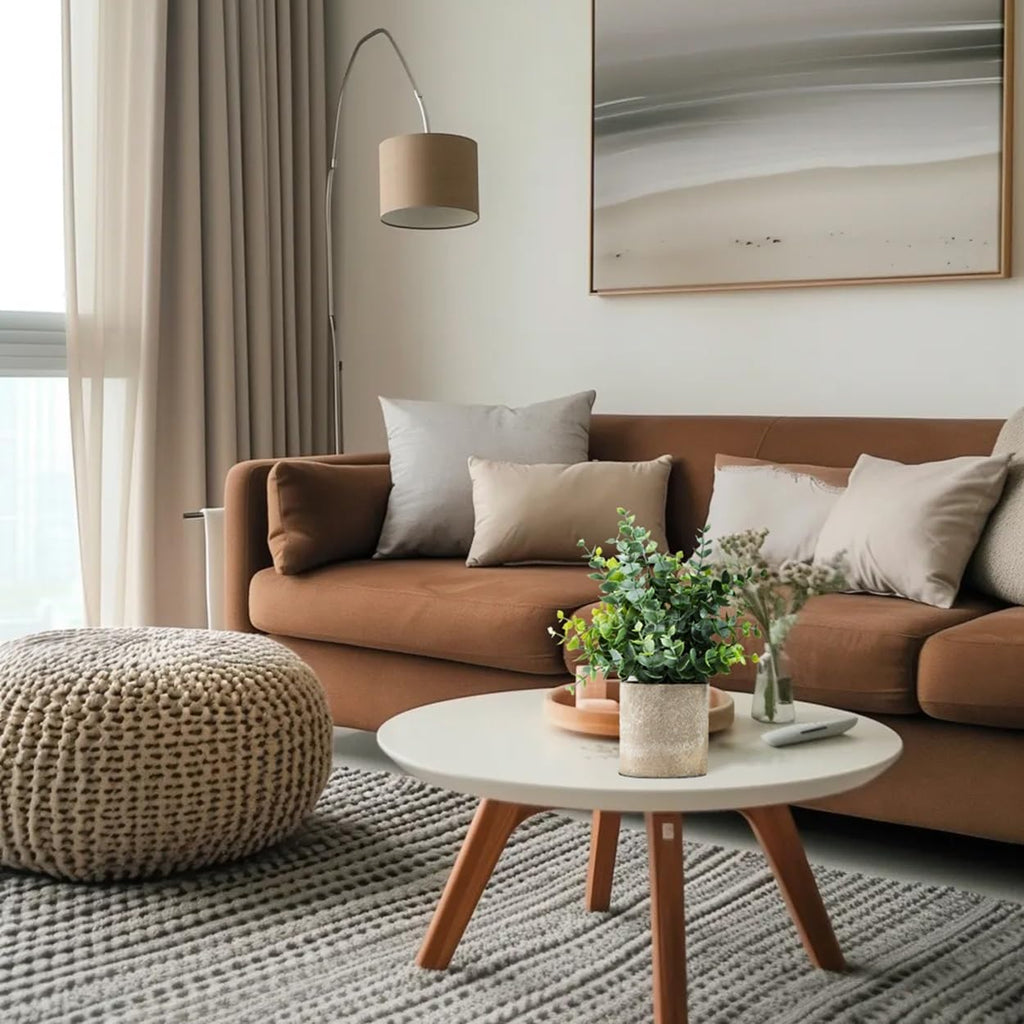 2 Pack Small Fake Plants Eucalyptus Potted Artificial Plants for Shelf Desk Home Bathroom Farmhouse Room Coffee Table Decor (Sage Green) - Grand Goldman