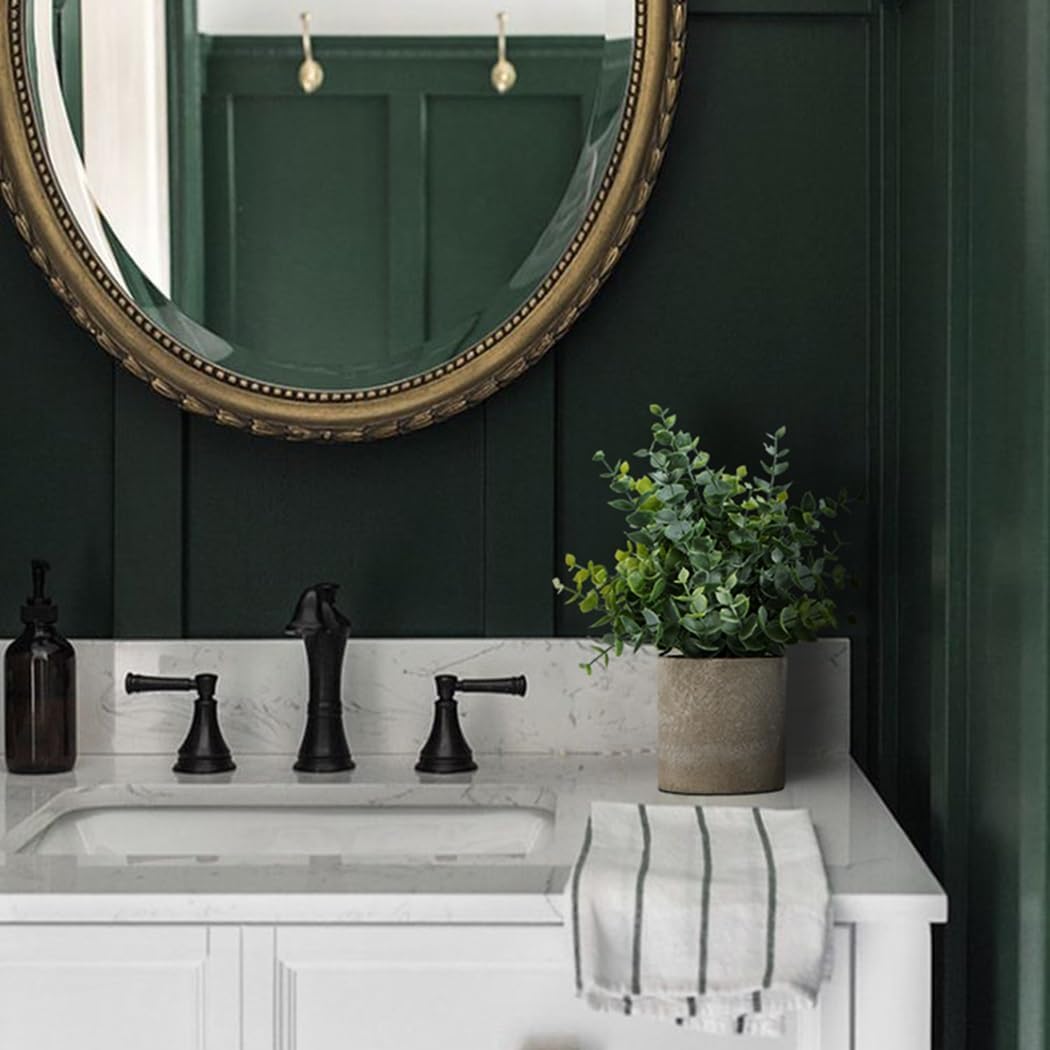 2 Pack Small Fake Plants Eucalyptus Potted Artificial Plants for Shelf Desk Home Bathroom Farmhouse Room Coffee Table Decor (Sage Green) - Grand Goldman