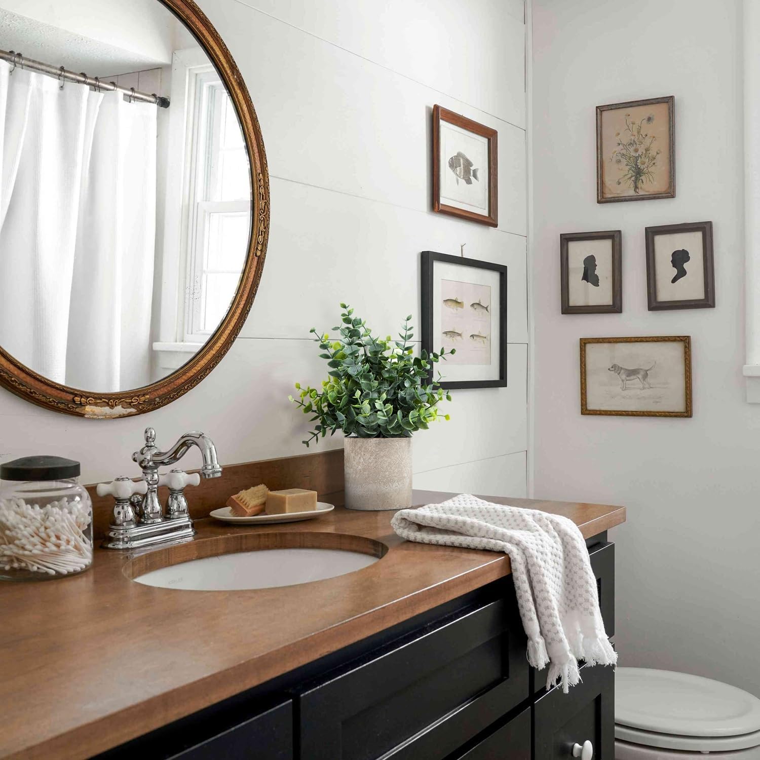 2 Pack Small Fake Plants Eucalyptus Potted Artificial Plants for Shelf Desk Home Bathroom Farmhouse Room Coffee Table Decor (Sage Green) - Grand Goldman