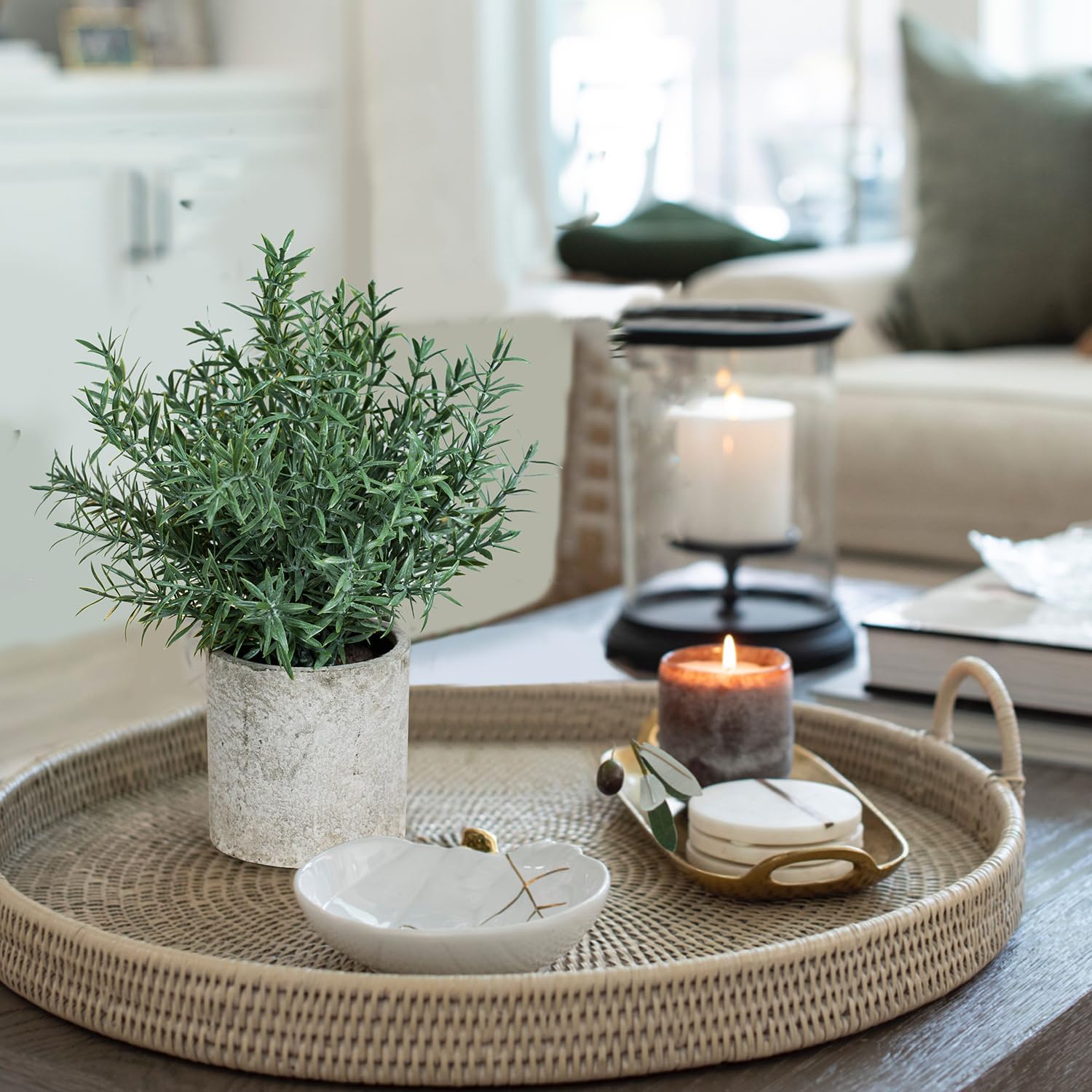 2 Pack Small Fake Plants Eucalyptus Potted Artificial Plants for Shelf Desk Home Bathroom Farmhouse Room Coffee Table Decor (Sage Green) - Grand Goldman