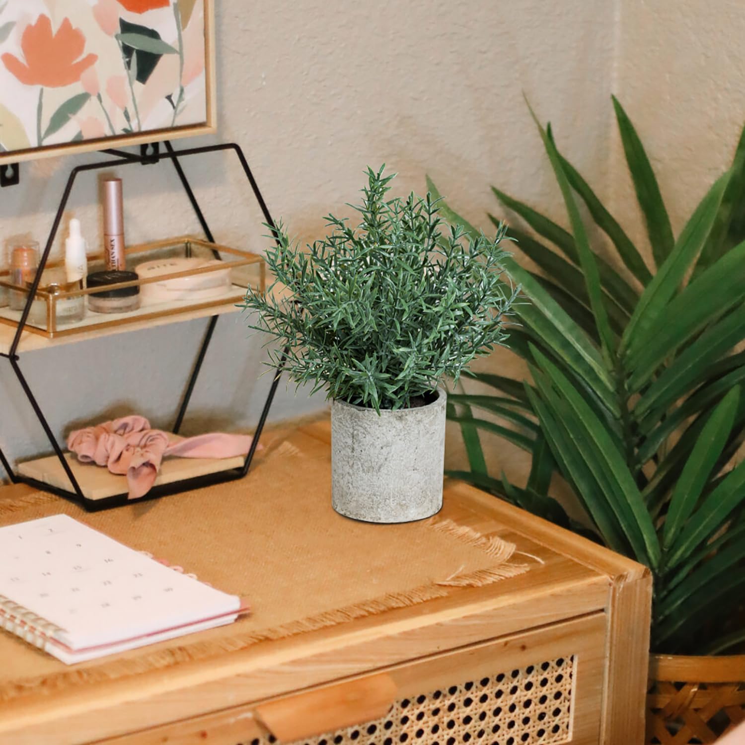 2 Pack Small Fake Plants Eucalyptus Potted Artificial Plants for Shelf Desk Home Bathroom Farmhouse Room Coffee Table Decor (Sage Green) - Grand Goldman