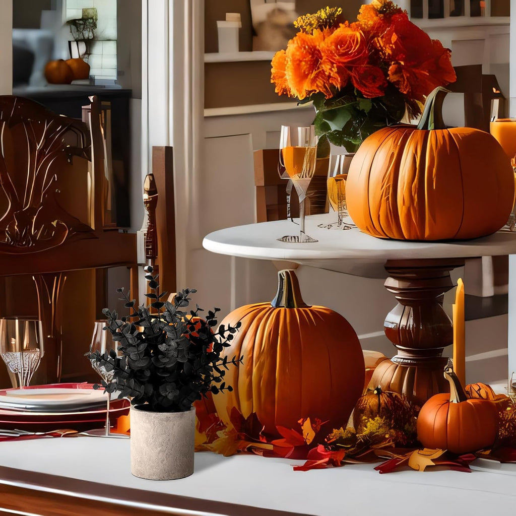 2 Pack Small Fake Plants Eucalyptus Potted Artificial Plants for Shelf Desk Home Bathroom Farmhouse Room Coffee Table Decor (Sage Green) - Grand Goldman