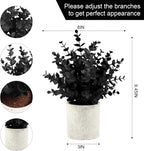 2 Pack Small Fake Plants Eucalyptus Potted Artificial Plants for Shelf Desk Home Bathroom Farmhouse Room Coffee Table Decor (Sage Green) - Grand Goldman