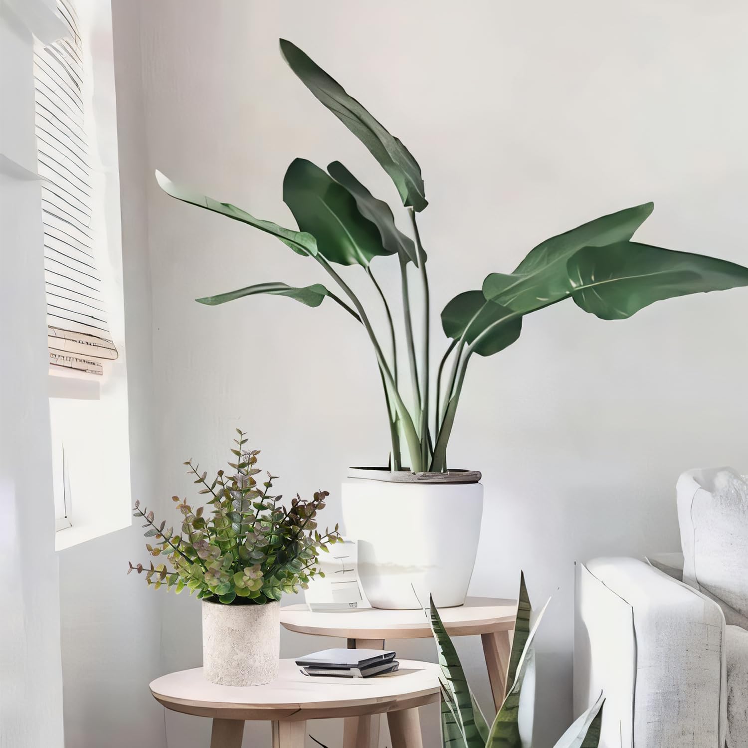 2 Pack Small Fake Plants Eucalyptus Potted Artificial Plants for Shelf Desk Home Bathroom Farmhouse Room Coffee Table Decor (Sage Green) - Grand Goldman