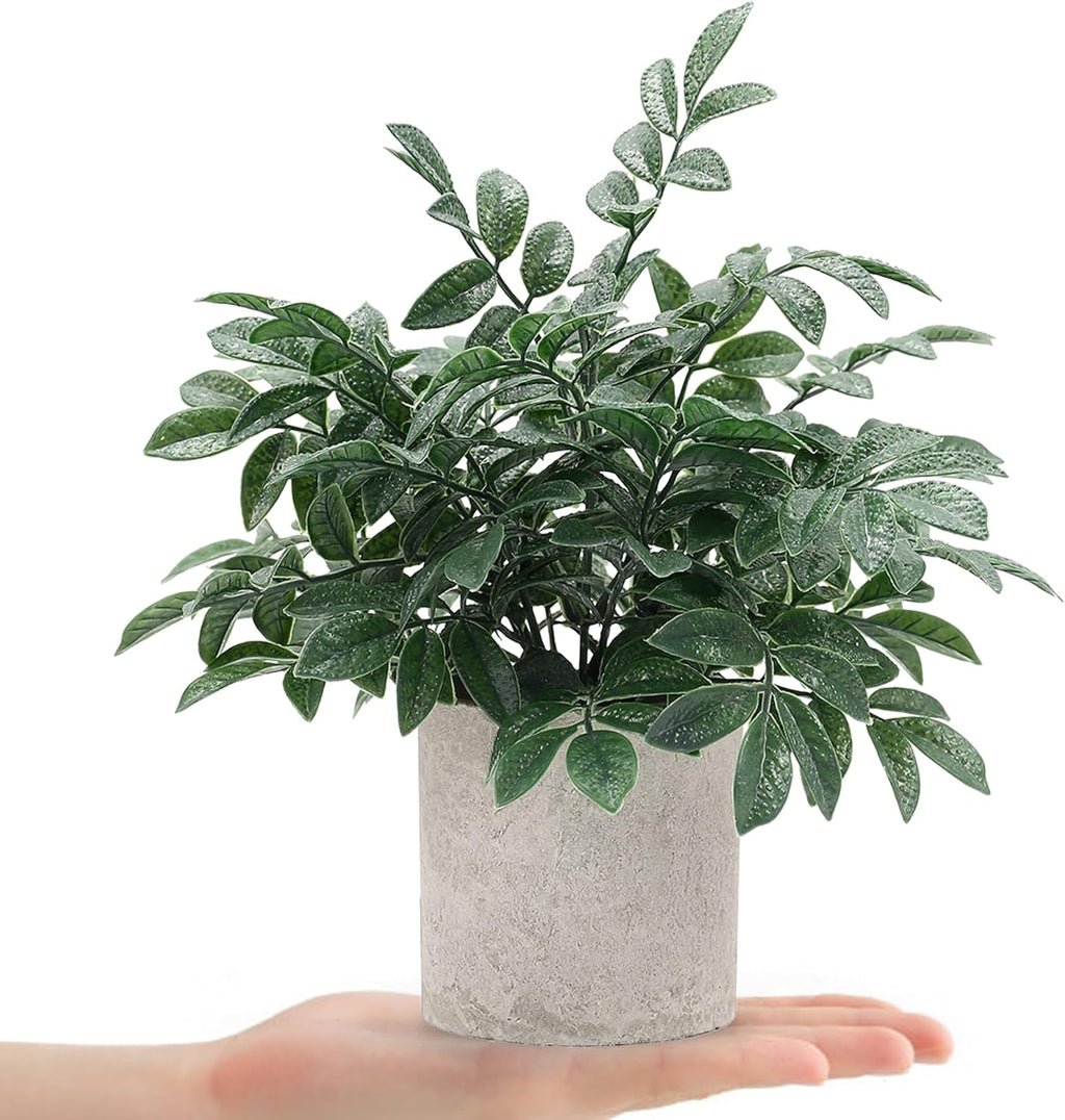 2 Pack Small Fake Plants Eucalyptus Potted Artificial Plants for Shelf Desk Home Bathroom Farmhouse Room Coffee Table Decor (Sage Green) - Grand Goldman