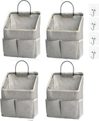2 Pack Wall Hanging Storage Bag,Wall Hanging Organizer bags with Pockets, Wall Organizer Storage for Dormitory Bathroom Bedroom (Grey-upgraded)… - Grand Goldman