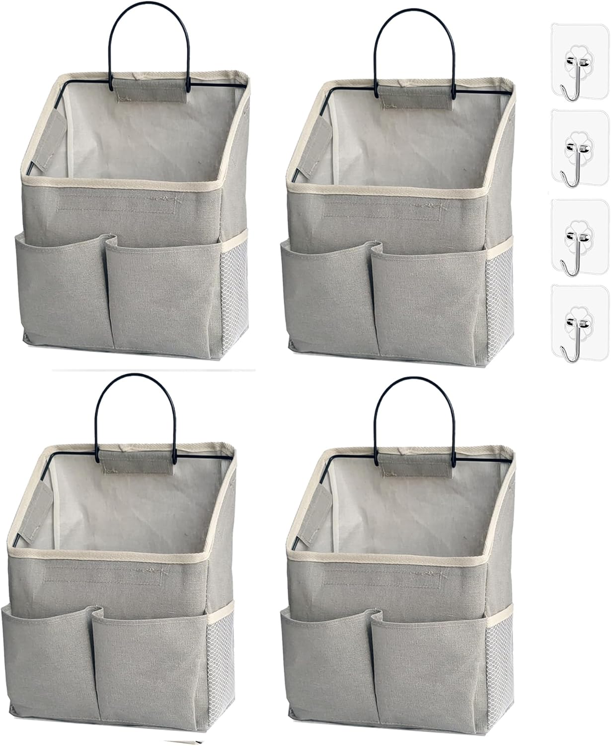2 Pack Wall Hanging Storage Bag,Wall Hanging Organizer bags with Pockets, Wall Organizer Storage for Dormitory Bathroom Bedroom (Grey-upgraded)… - Grand Goldman