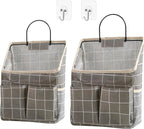 2 Pack Wall Hanging Storage Bag,Wall Hanging Organizer bags with Pockets, Wall Organizer Storage for Dormitory Bathroom Bedroom (Grey-upgraded)… - Grand Goldman