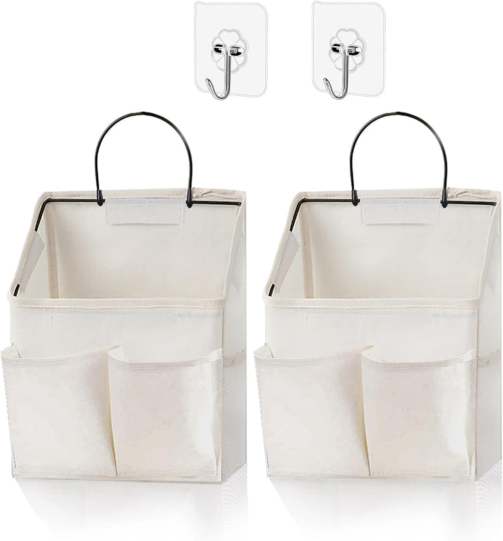 2 Pack Wall Hanging Storage Bag,Wall Hanging Organizer bags with Pockets, Wall Organizer Storage for Dormitory Bathroom Bedroom (Grey-upgraded)… - Grand Goldman