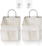2 Pack Wall Hanging Storage Bag,Wall Hanging Organizer bags with Pockets, Wall Organizer Storage for Dormitory Bathroom Bedroom (Grey-upgraded)… - Grand Goldman