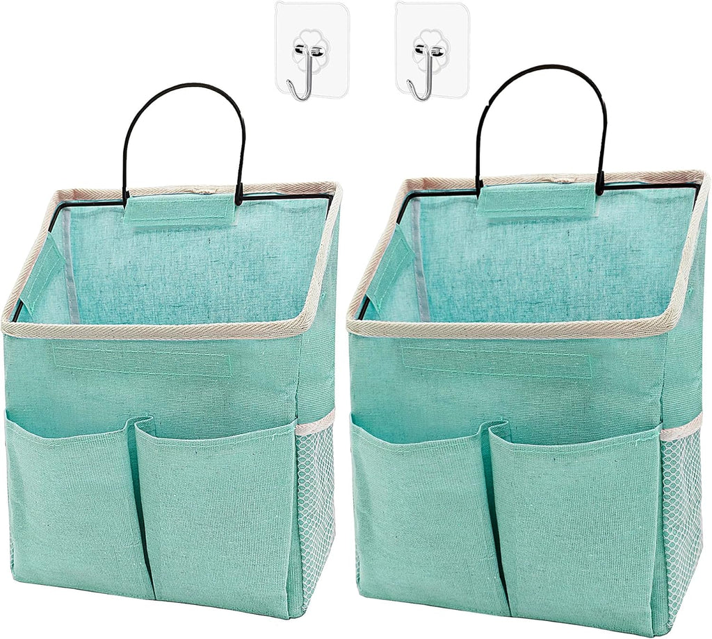 2 Pack Wall Hanging Storage Bag,Wall Hanging Organizer bags with Pockets, Wall Organizer Storage for Dormitory Bathroom Bedroom (Grey-upgraded)… - Grand Goldman