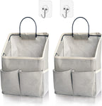 2 Pack Wall Hanging Storage Bag,Wall Hanging Organizer bags with Pockets, Wall Organizer Storage for Dormitory Bathroom Bedroom (Grey-upgraded)… - Grand Goldman
