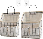 2 Pack Wall Hanging Storage Bag,Wall Hanging Organizer bags with Pockets, Wall Organizer Storage for Dormitory Bathroom Bedroom (Grey-upgraded)… - Grand Goldman