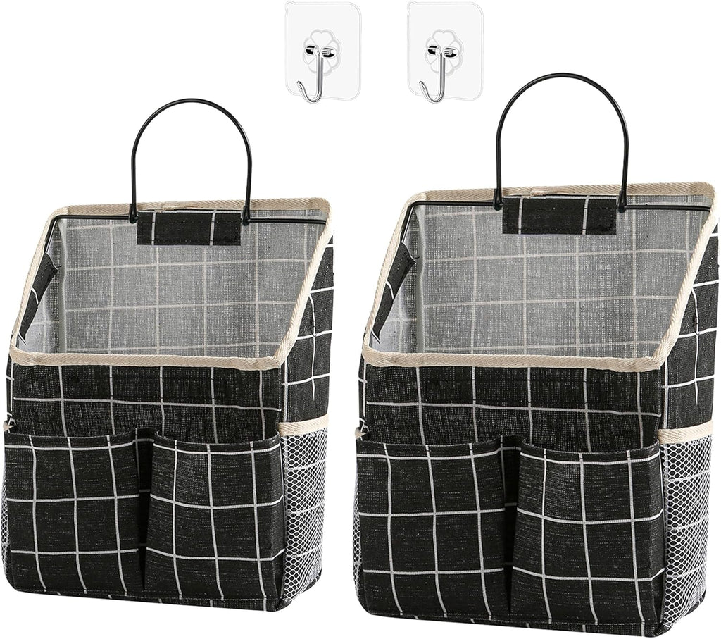 2 Pack Wall Hanging Storage Bag,Wall Hanging Organizer bags with Pockets, Wall Organizer Storage for Dormitory Bathroom Bedroom (Grey-upgraded)… - Grand Goldman