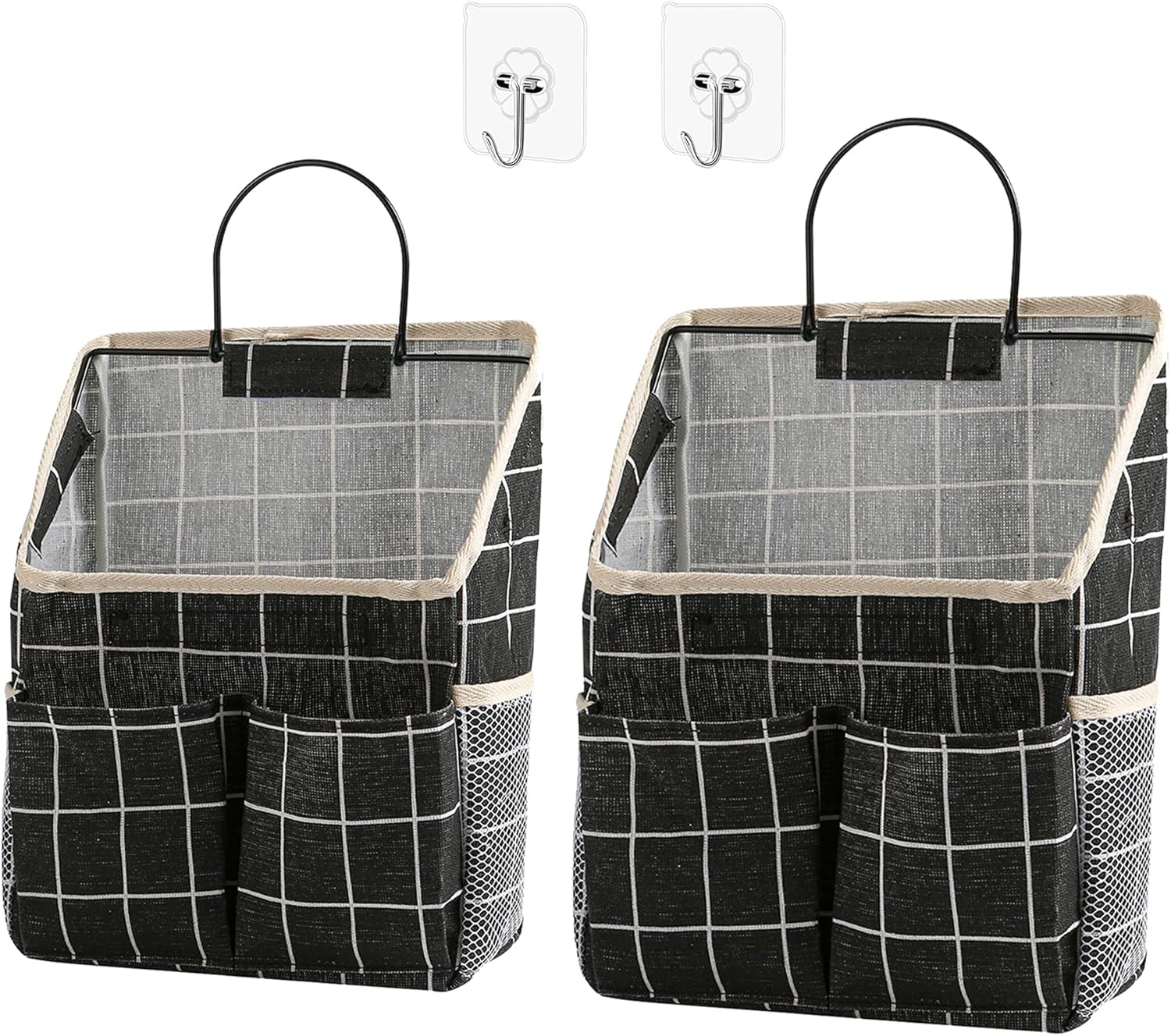 2 Pack Wall Hanging Storage Bag,Wall Hanging Organizer bags with Pockets, Wall Organizer Storage for Dormitory Bathroom Bedroom (Grey-upgraded)… - Grand Goldman