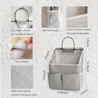 2 Pack Wall Hanging Storage Bag,Wall Hanging Organizer bags with Pockets, Wall Organizer Storage for Dormitory Bathroom Bedroom (Grey-upgraded)… - Grand Goldman