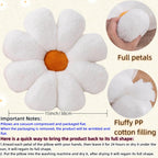 2 Pcs Flower Pillow, Pink White Daisy Flower Preppy Throw Pillows Set, Cute Girls Bedroom Preppy Room Decor Aesthetic Decorative Throw Pillows for Bed Sofa Chair Decor (Pink & White) - Grand Goldman