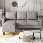 2 Piece Sectional Sofa Set-Comfy Upholstered Couch Set, Solid Wood Leg, Ultra Thick Cushion, Seats Storage, Including 3 Seater Sofa and Loveseat Sofa, Living Room, Apartment, Beige - Grand Goldman