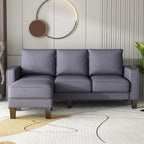 2 Piece Sectional Sofa Set-Comfy Upholstered Couch Set, Solid Wood Leg, Ultra Thick Cushion, Seats Storage, Including 3 Seater Sofa and Loveseat Sofa, Living Room, Apartment, Beige - Grand Goldman