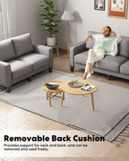 2 Piece Sectional Sofa Set-Comfy Upholstered Couch Set, Solid Wood Leg, Ultra Thick Cushion, Seats Storage, Including 3 Seater Sofa and Loveseat Sofa, Living Room, Apartment, Beige - Grand Goldman