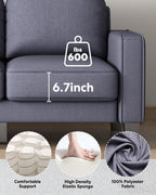 2 Piece Sectional Sofa Set-Comfy Upholstered Couch Set, Solid Wood Leg, Ultra Thick Cushion, Seats Storage, Including 3 Seater Sofa and Loveseat Sofa, Living Room, Apartment, Beige - Grand Goldman