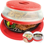 2 in 1, Aidacom Microwave Place Mat & Food Cover- Mat as Bowl Holder, for Splatter Guard, Multi-use: Silicone Trivet, Pot Holders, Drying, Baking, Utensils Rest for Kitchen Counter, Grey - Grand Goldman