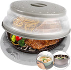 2 in 1, Aidacom Microwave Place Mat & Food Cover- Mat as Bowl Holder, for Splatter Guard, Multi-use: Silicone Trivet, Pot Holders, Drying, Baking, Utensils Rest for Kitchen Counter, Grey - Grand Goldman