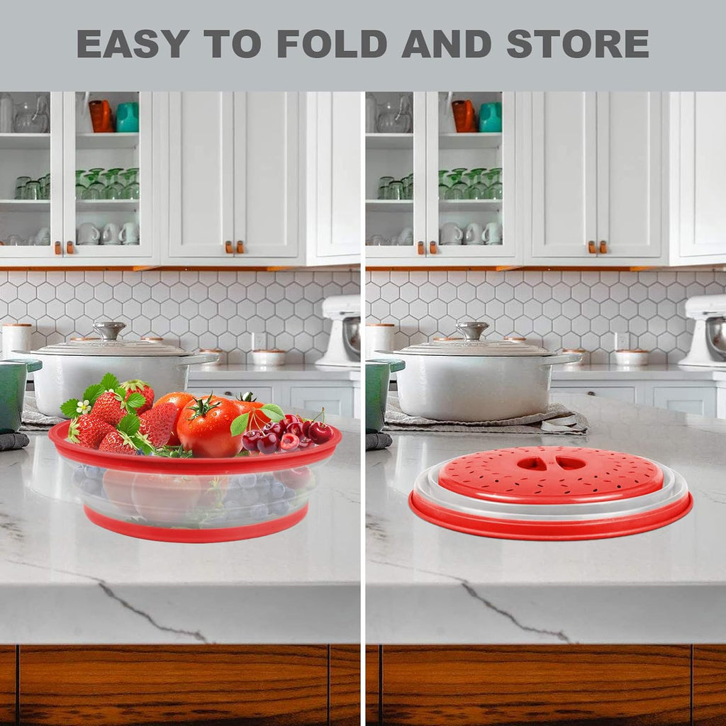 2 in 1, Aidacom Microwave Place Mat & Food Cover- Mat as Bowl Holder, for Splatter Guard, Multi-use: Silicone Trivet, Pot Holders, Drying, Baking, Utensils Rest for Kitchen Counter, Grey - Grand Goldman