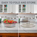 2 in 1, Aidacom Microwave Place Mat & Food Cover- Mat as Bowl Holder, for Splatter Guard, Multi-use: Silicone Trivet, Pot Holders, Drying, Baking, Utensils Rest for Kitchen Counter, Grey - Grand Goldman