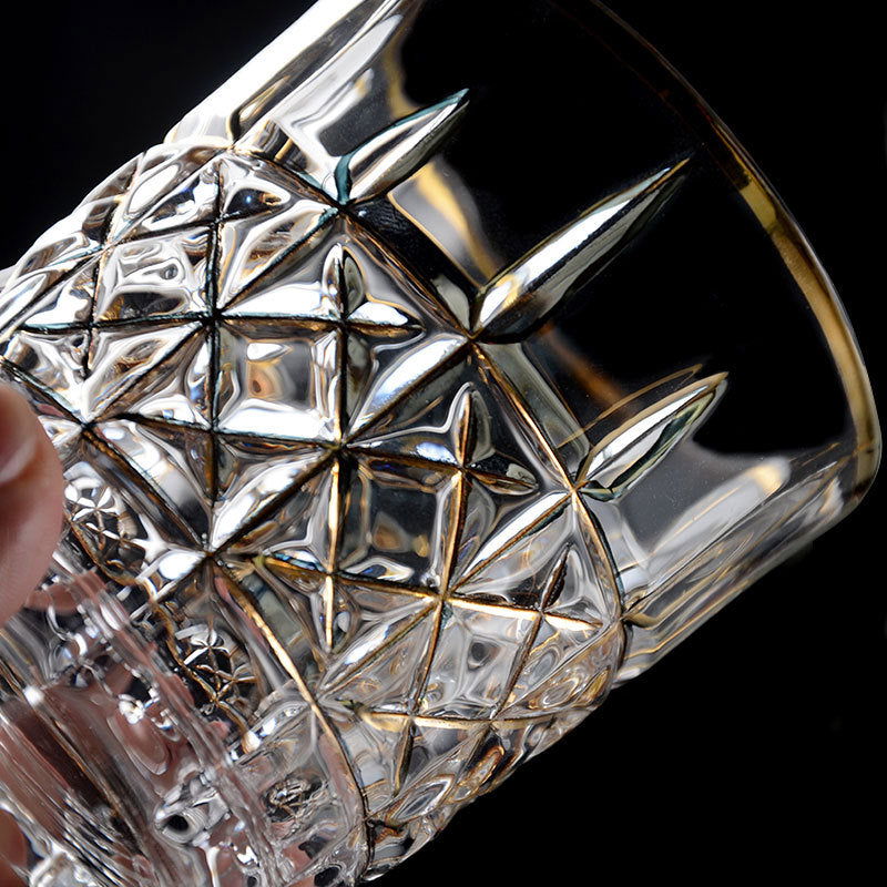 2 pieces of gold crystal whiskey glass - Grand Goldman