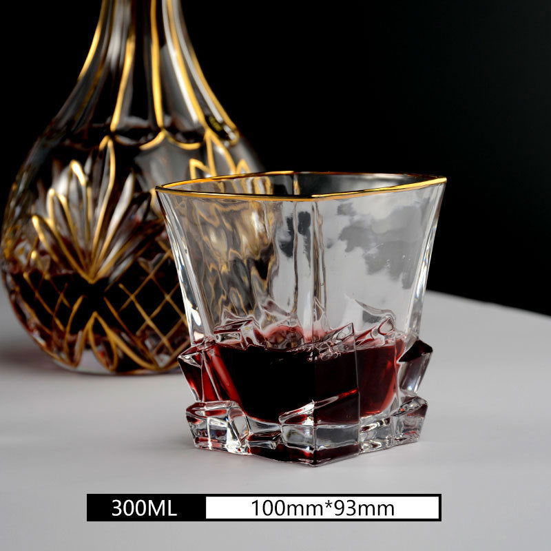 2 pieces of gold crystal whiskey glass - Grand Goldman