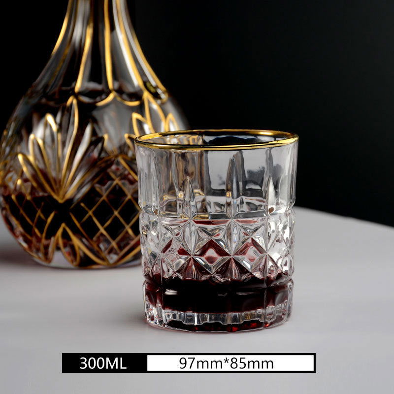 2 pieces of gold crystal whiskey glass - Grand Goldman