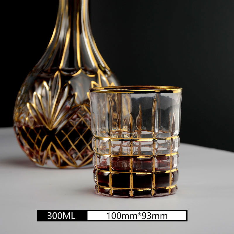 2 pieces of gold crystal whiskey glass - Grand Goldman