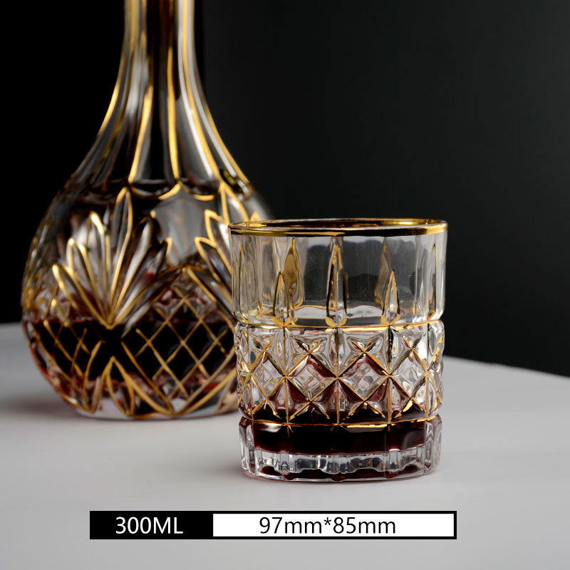 2 pieces of gold crystal whiskey glass - Grand Goldman