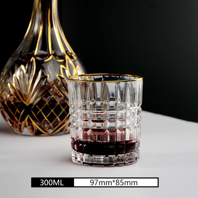 2 pieces of gold crystal whiskey glass - Grand Goldman