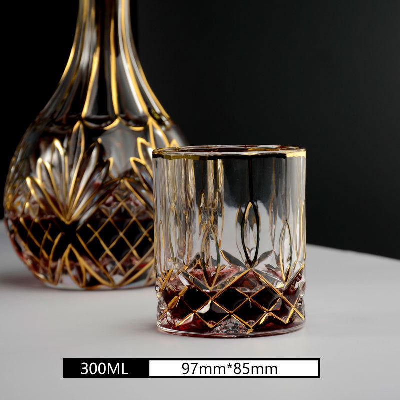 2 pieces of gold crystal whiskey glass - Grand Goldman