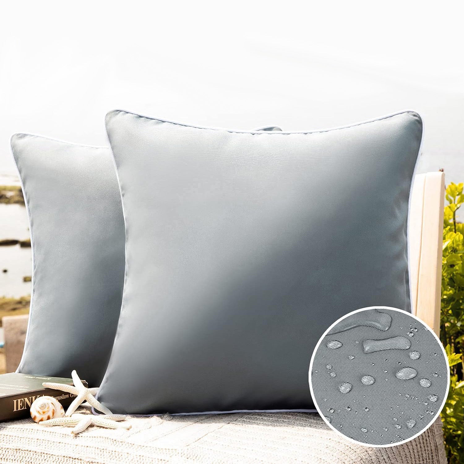 Outdoor Waterproof Solid Throw Decorative Pillow Cover Decorative Square Outdoor Pillows Cushion Case Patio Pillows For Couch Tent