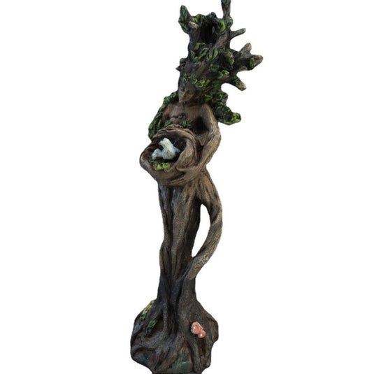 Statue d'arbre homme et oiseau, artisanat en résine, ornements décoratifs de Table, Sculpture de déesse de jardin et de forêt