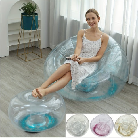 Thickened Lazy Sofa Foldable Recliner Outdoor Inflatable Lazy Sofa With Pedal Combination Sofa