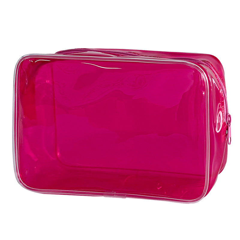 In Stock Solid Color Transparent Cosmetic Bag Large Capacity Convenient And Simple Storage Bag