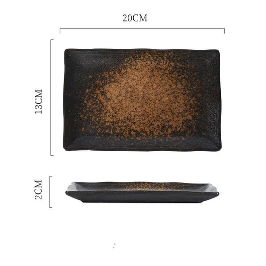 Ceramic Plate Grilled Meat Rectangular Sushi Plate