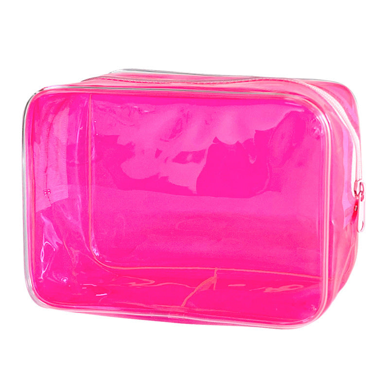 In Stock Solid Color Transparent Cosmetic Bag Large Capacity Convenient And Simple Storage Bag