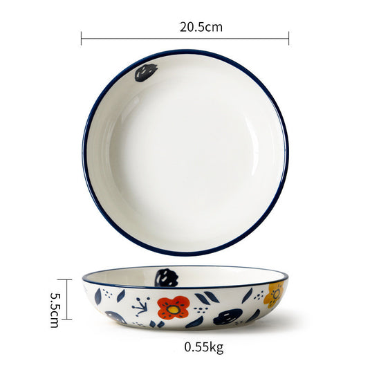 Ceramic Tableware Pastoral Style Home Plate Dinner Plate