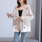 Mink Fur Women's Coat Wear Loose All-matching Thick Knit Cardigan